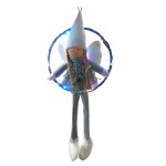 Handmade Angel with Fabric and Feathers With LED Lights for Christmas tree H:36cm 8815 - 1